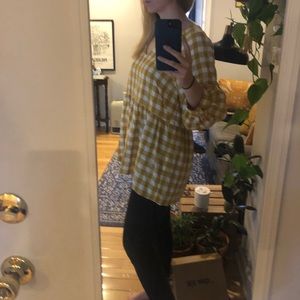 Maeve by Anthropologie yellow baby doll top